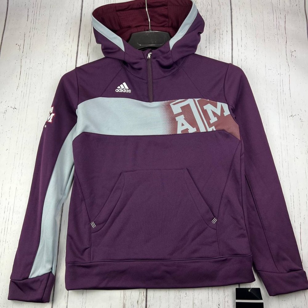 Texas A&M Aggies NCAA Adidas Medium Pullover Hoodie Purple New Youth